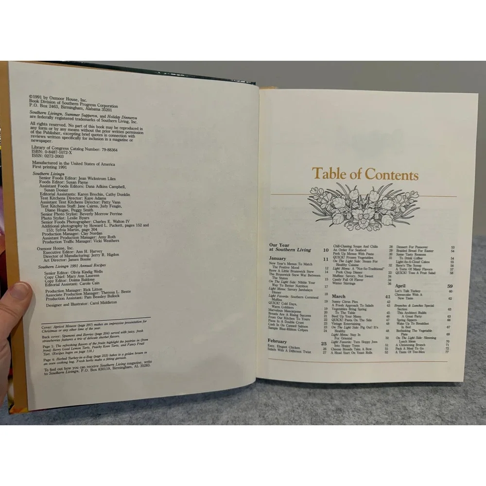 Southern Living 1991 Annual Recipes cookbook - Hardcover